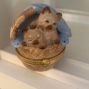 Kitten lidded Trinket Box